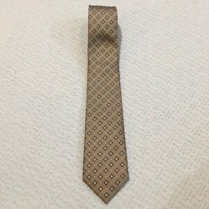 NWT Jos A Bank Heritage Collection Silk Tie Brown Neat Geometric Pattern
